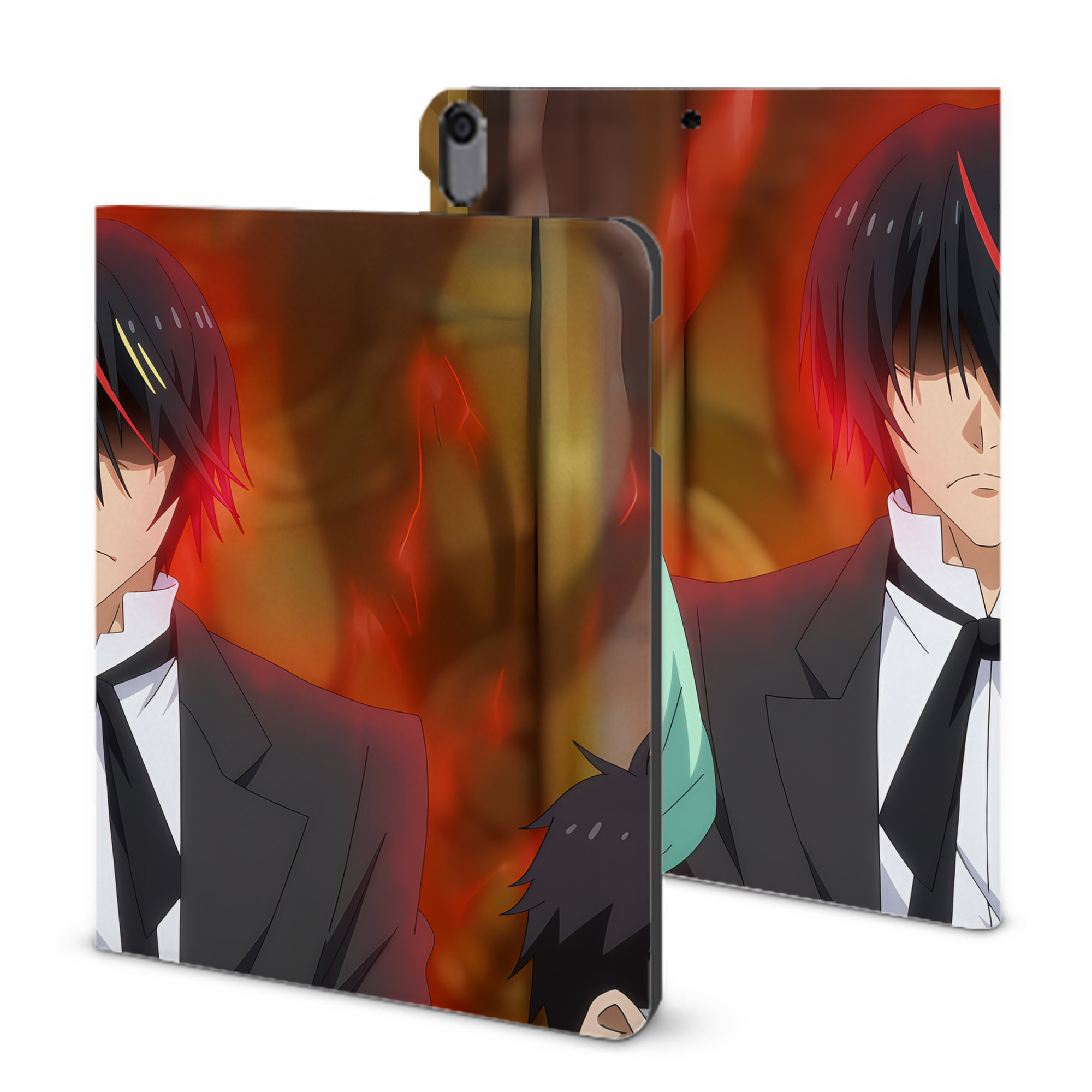 （画像用） 転スラ Regarding Reincarnated to Slime IPad ケース ブック型 PUレザー TPU 耐衝撃 軽量 薄型 ペン収納なし 全面保護 IPad 各モデル対応